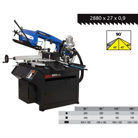 PILOUS ARG260PLUS-E gravitációs szalagfűrészgép